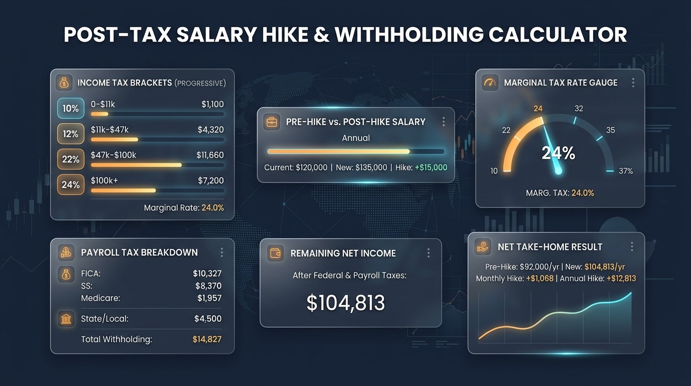 Overview of tools and methodologies to calculate post tax salary hike amounts